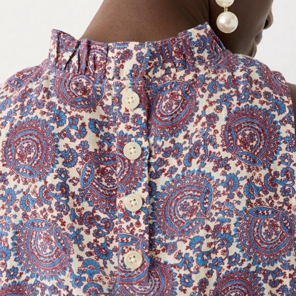 J. Crew Fleur Top in Floral Linen, Size Large - Picture 2 of 13